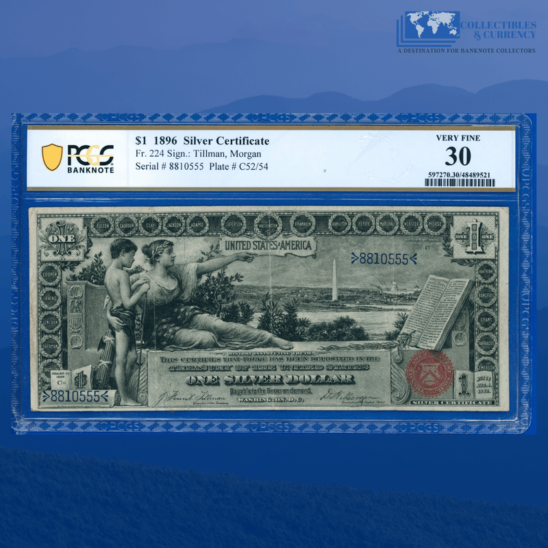 Fr.224 1896 $1 One Dollar Silver Certificate "EDUCATIONAL NOTE", PCGS 30