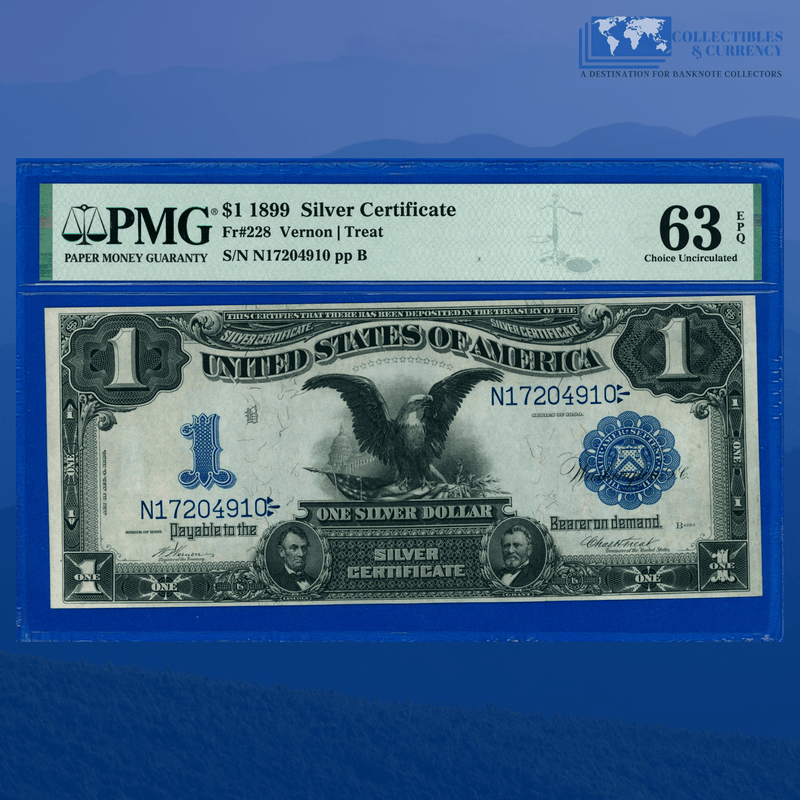 Fr.228 1899 $1 One Dollar Silver Certificate "BLACK EAGLE", PMG 63 EPQ