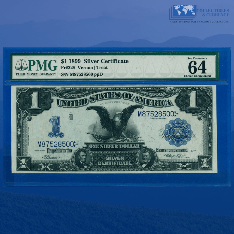 Fr.228 1899 $1 One Dollar Silver Certificate "BLACK EAGLE", PMG 64