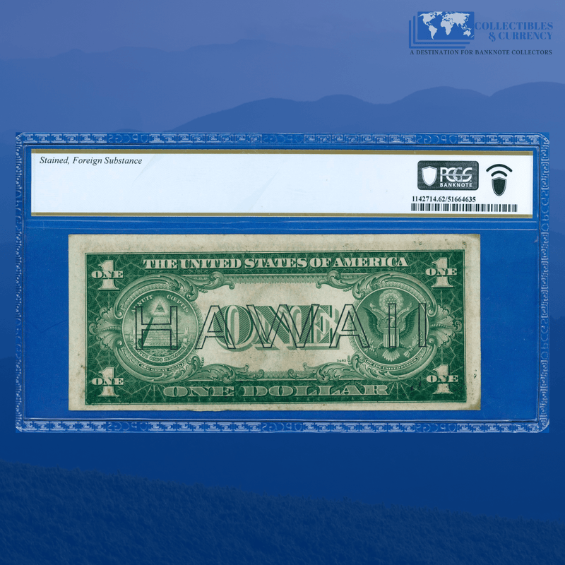 Fr.2300 1935A $1 One Dollar Silver Certificate Brown Seal "HAWAII", PCGS 62 Comment