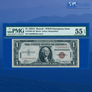 Fr.2300 1935A $1 One Dollar Silver Certificate Brown Seal "HAWAII", PMG 55 EPQ
