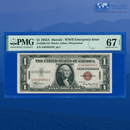 Fr.2300 1935A $1 One Dollar Silver Certificate Brown Seal "HAWAII", PMG Superb GEM 67 EPQ
