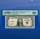 Fr.2300 1935A $1 One Dollar Silver Certificate Brown Seal "HAWAII", Three Notes