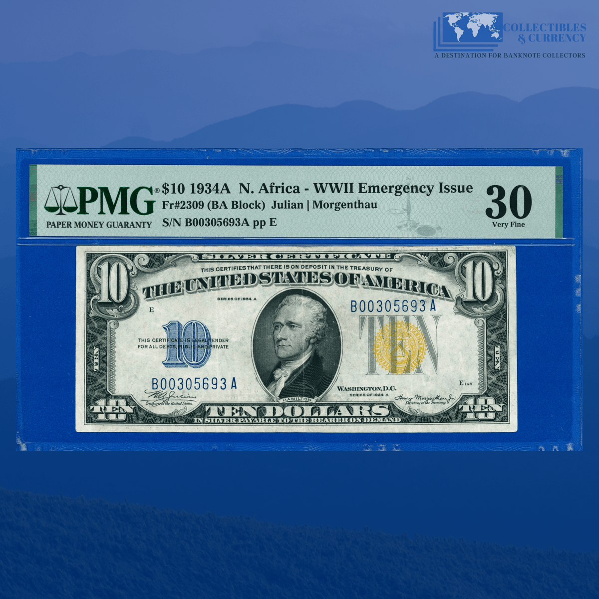Fr.2309 1934A $10 Silver Certificate Yellow Seal 