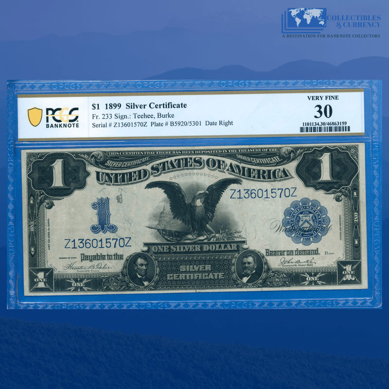 Fr.233 1899 $1 One Dollar Silver Certificate "BLACK EAGLE", PCGS 30