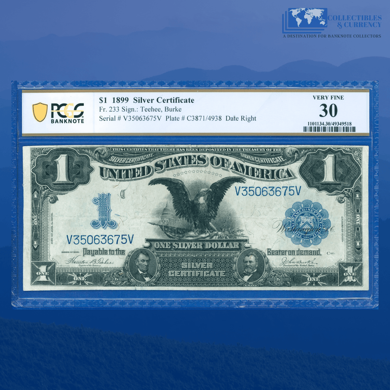 Fr.233 1899 $1 One Dollar Silver Certificate "BLACK EAGLE", PCGS 30