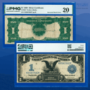 Fr.233 1899 $1 One Dollar Silver Certificate "Black Eagle", PMG 20 INVERTED ERROR
