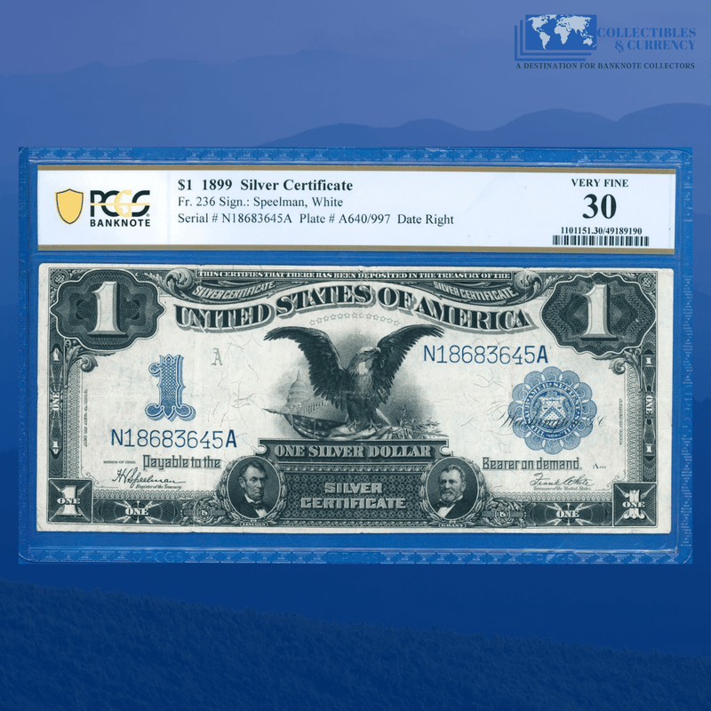 Fr.235 1899 $1 One Dollar Silver Certificate "BLACK EAGLE", PCGS 30 Comment