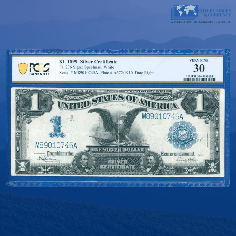 Fr.236 1899 $1 One Dollar Silver Certificate "BLACK EAGLE", PCGS 30