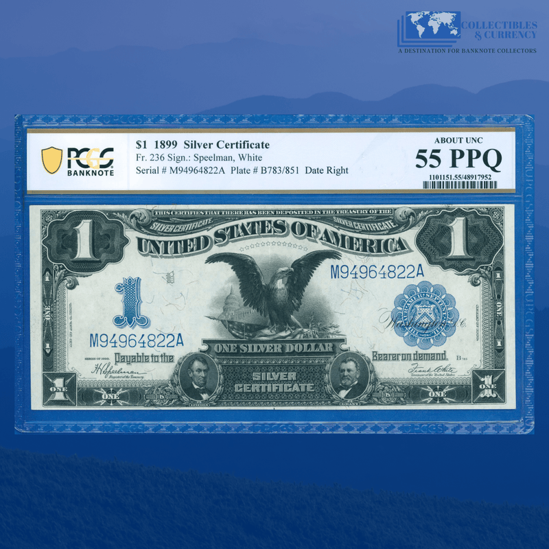 Fr.236 1899 $1 One Dollar Silver Certificate "BLACK EAGLE", PCGS 58 PPQ