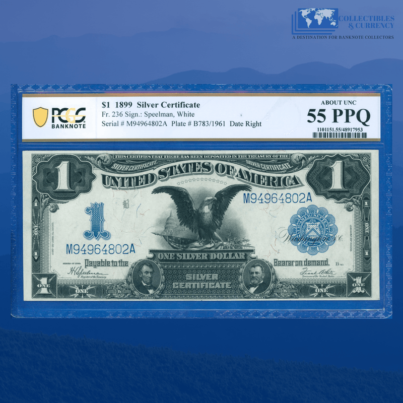 Fr.236 1899 $1 One Dollar Silver Certificate "BLACK EAGLE", PCGS 58 PPQ