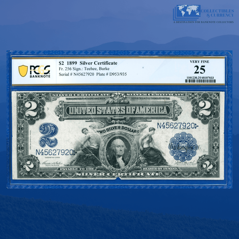Fr.236 1899 $2 Two Dollars Silver Certificate "MINI PORTHOLE", PCGS 25 Comment