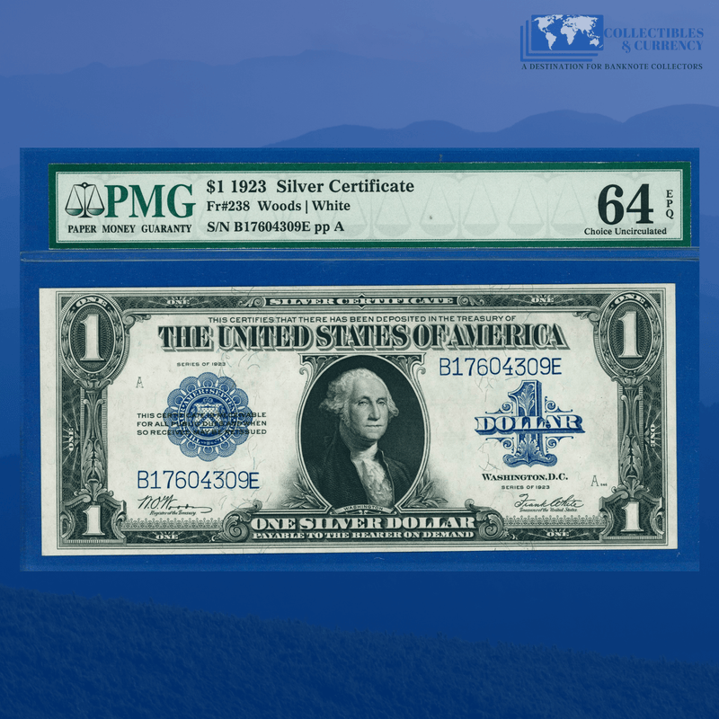 Fr.238 1923 $1 One Dollar Silver Certificate "HORSEBLANKET", PMG 64 EPQ