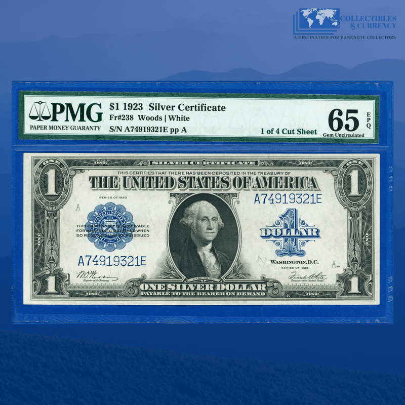 Fr.238 1923 $1 One Dollar Silver Certificate "HORSEBLANKET", PMG 65 EPQ