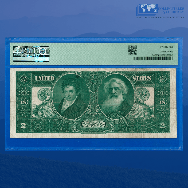 Fr.247 1896 $2 Two Dollars Silver Certificate "EDUCATIONAL NOTE", PMG 25