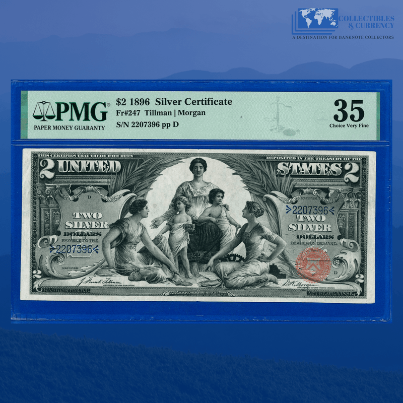 Fr.247 1896 $2 Two Dollars Silver Certificate "EDUCATIONAL NOTE", PMG 35