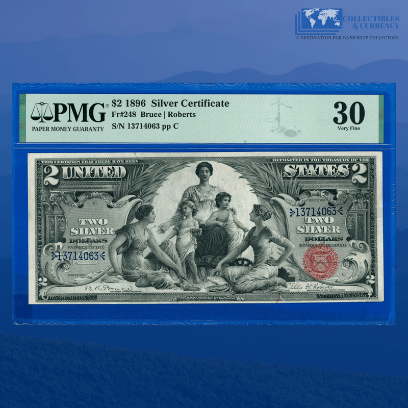 Fr.248 1896 $2 Two Dollars Silver Certificate "EDUCATIONAL NOTE", PMG 30 Comment