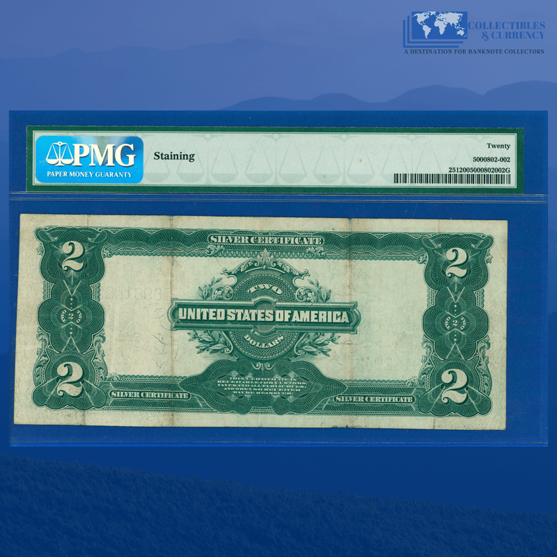 Fr.251 1899 $2 Two Dollars Silver Certificate "MINI PORTHOLE", PMG 20 Comment