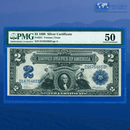 Fr.251 1899 $2 Two Dollars Silver Certificate "MINI PORTHOLE", PMG 50