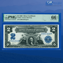 Fr.252 1899 $2 Two Dollars Silver Certificate "MINI PORTHOLE", PMG GEM 66 EPQ