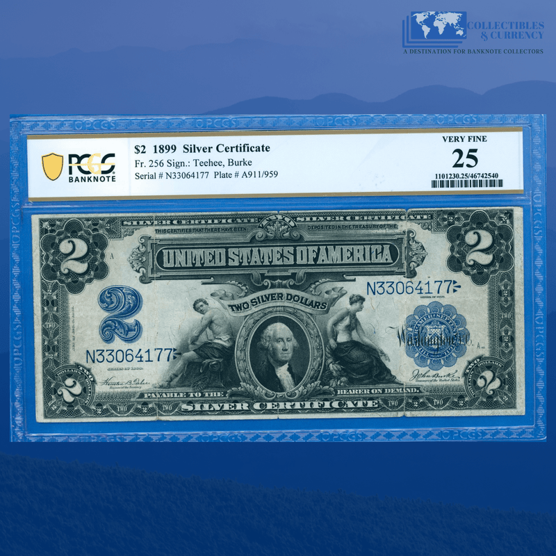 Fr.256 1899 $2 Two Dollars Silver Certificate "MINI PORTHOLE", PCGS 25 Comment