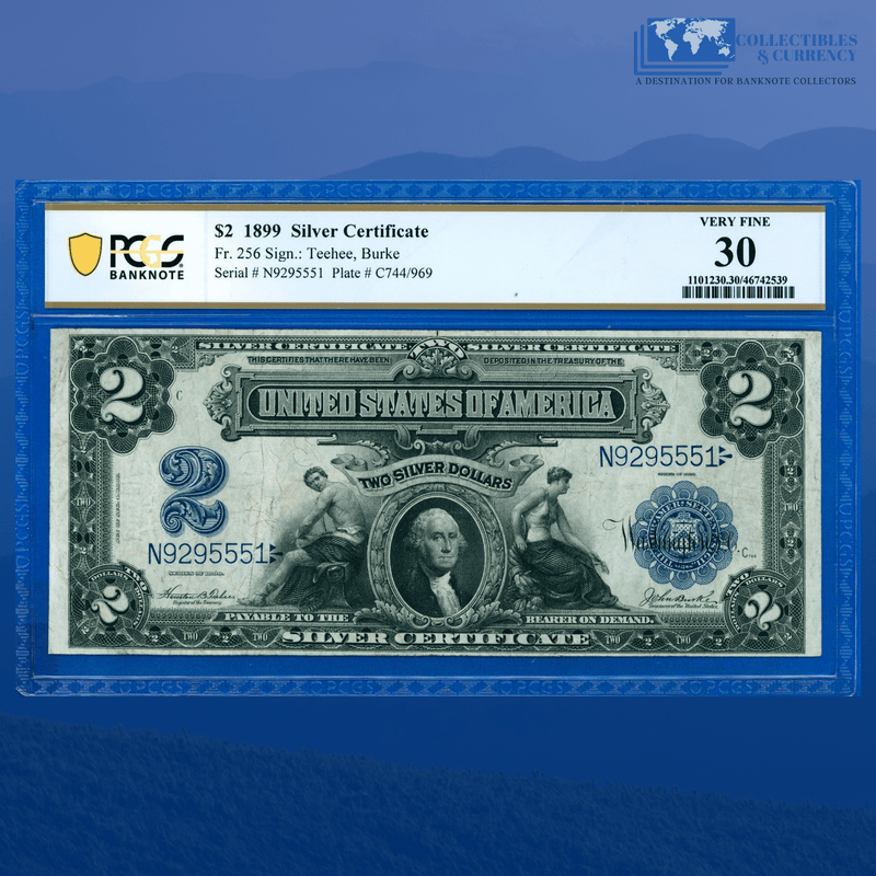Fr.256 1899 $2 Two Dollars Silver Certificate "MINI PORTHOLE", PCGS 30