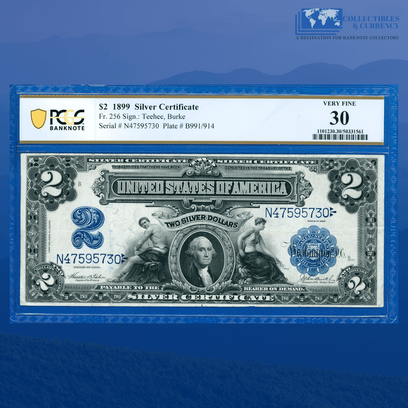 Fr.256 1899 $2 Two Dollars Silver Certificate "MINI PORTHOLE", PCGS 30