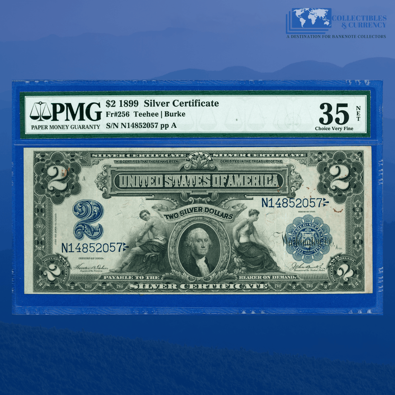 Fr.256 1899 $2 Two Dollars Silver Certificate "MINI PORTHOLE", PMG 35 Comment