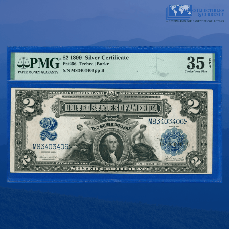 Fr.256 1899 $2 Two Dollars Silver Certificate "MINI PORTHOLE", PMG 35 EPQ