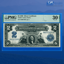 Fr.258 1899 $2 Two Dollars Silver Certificate "MINI PORTHOLE", PMG 30