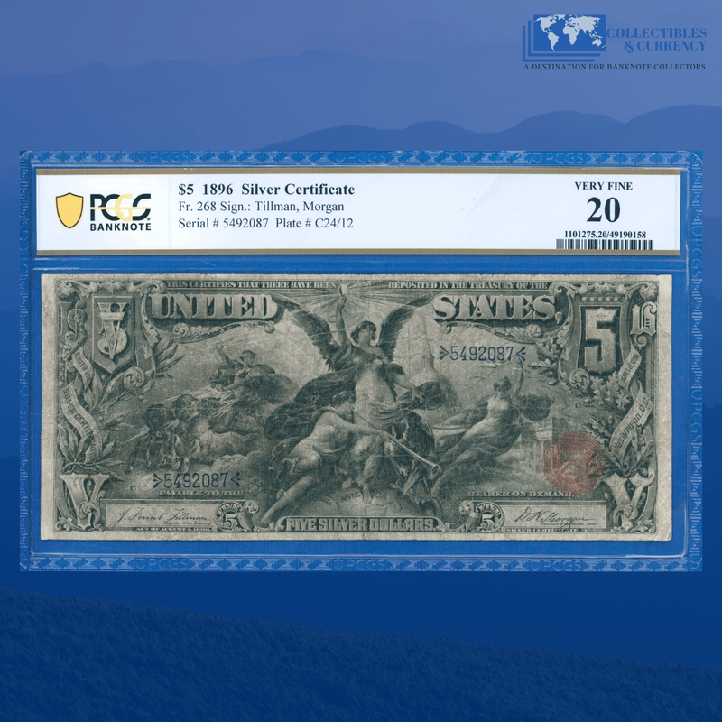 Fr.268 1896 $5 Five Dollars Silver Certificate "EDUCATIONAL NOTE", PCGS 20