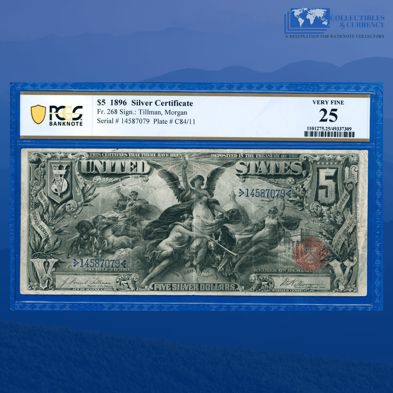 Fr.268 1896 $5 Five Dollars Silver Certificate "EDUCATIONAL NOTE", PCGS 25