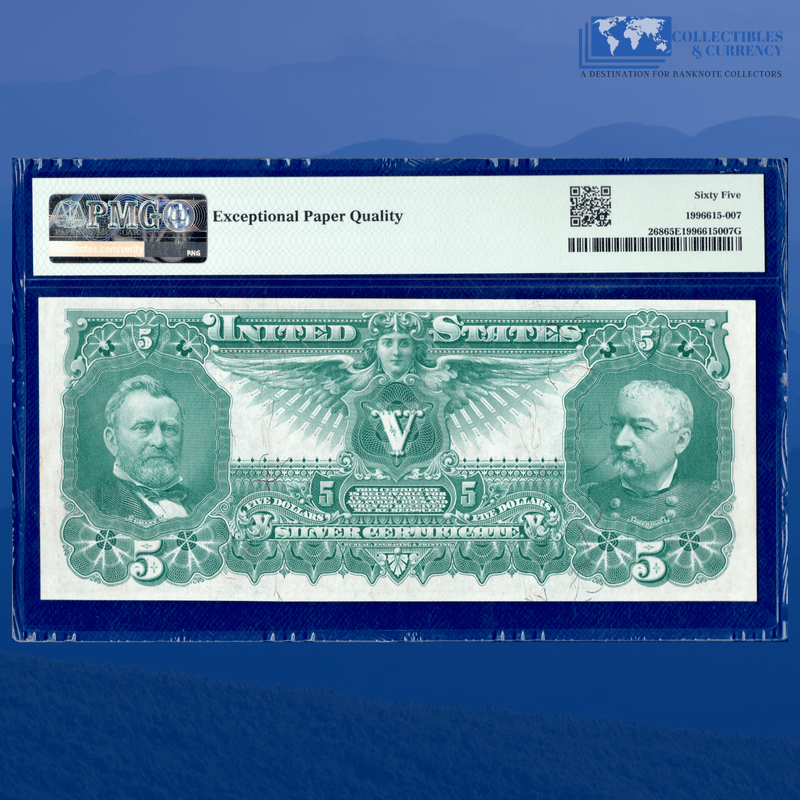 Fr.268 1896 $5 Five Dollars Silver Certificate "EDUCATIONAL NOTE", PMG GEM 65 EPQ