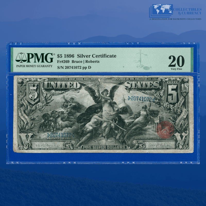 Fr.269 1896 $5 Five Dollars Silver Certificate "EDUCATIONAL NOTE", PMG 20