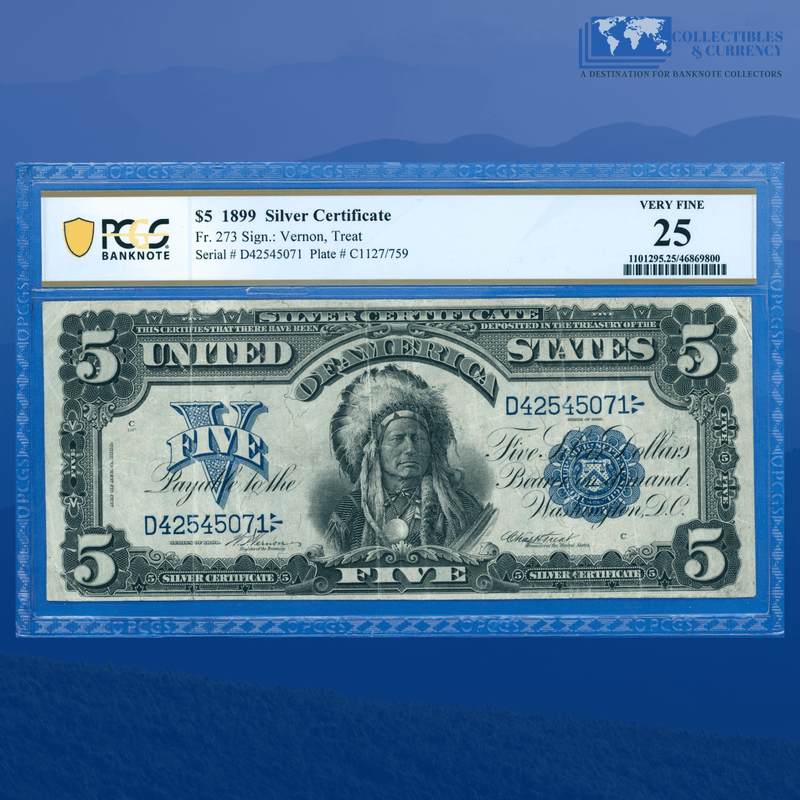 Fr.273 1899 $5 Five Dollars Silver Certificate "CHIEF NOTE", PCGS 25 Comment