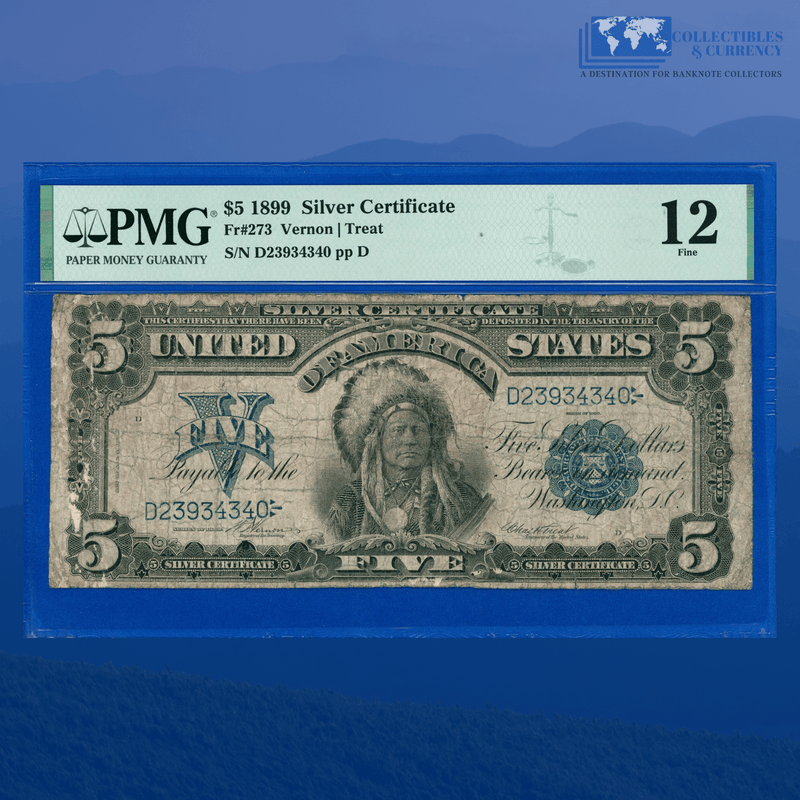 Fr.273 1899 $5 Five Dollars Silver Certificate "CHIEF NOTE", PMG 12