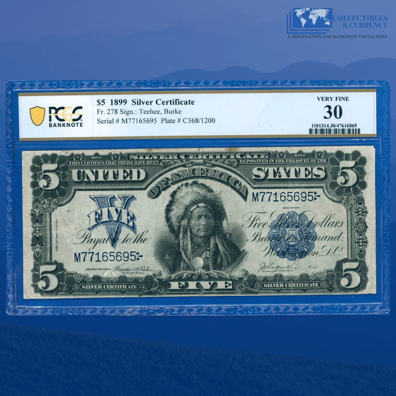 Fr.278 1899 $5 Five Dollars Silver Certificate "CHIEF NOTE", PCGS 30