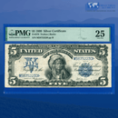 Fr.278 1899 $5 Five Dollars Silver Certificate "CHIEF NOTE", PMG 25