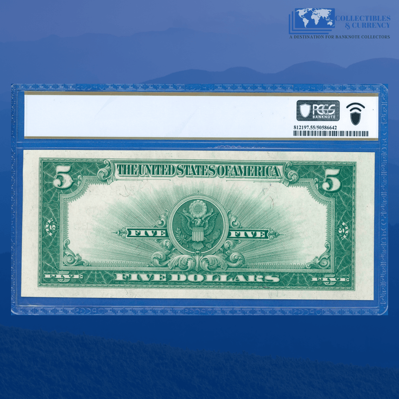 Fr.282 1923 $5 Five Dollars Silver Certificate "PORTHOLE", PCGS 55