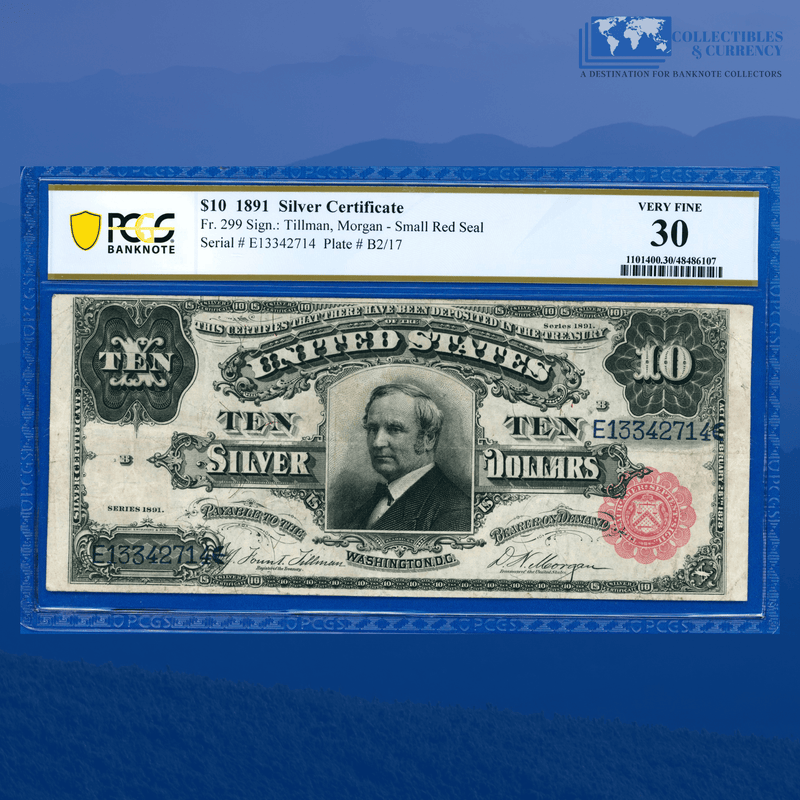 Fr.299 1891 $10 Ten Dollars Silver Certificate 