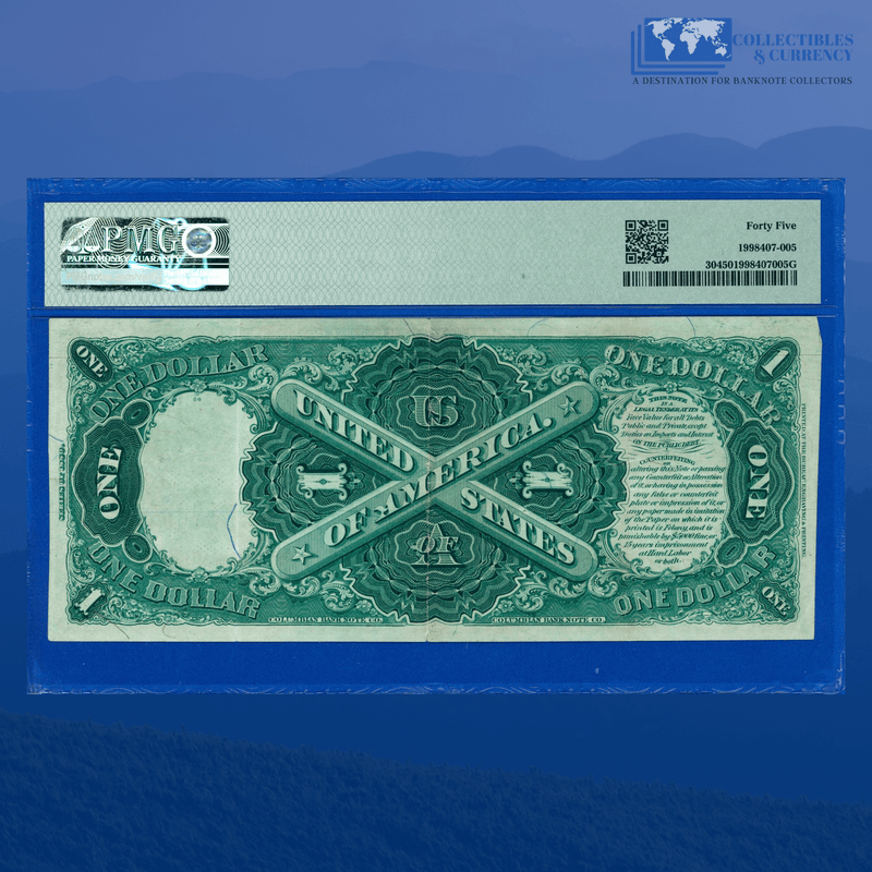 Fr.30 1880 $1 One Dollar "SAWHORSE REVERSE" Legal Tender Note, PMG 45