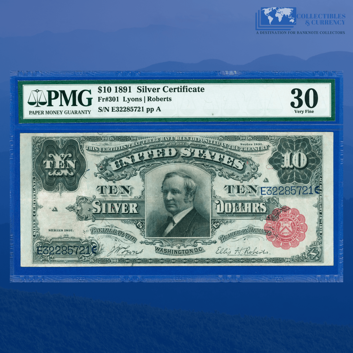 Fr.301 1891 $10 Ten Dollars Silver Certificate 