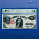 Fr.38m 1917 $1 One Dollar Bill "SAWHORSE REVERSE" Legal Tender Note, PMG 53 EPQ
