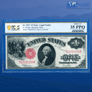 Fr.39 1917 $1 One Dollar Bill "SAWHORSE REVERSE" Legal Tender Note, PCGS 35 PPQ