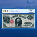 Fr.39 1917 $1 One Dollar Bill "SAWHORSE REVERSE" Legal Tender Note, PCGS 40