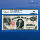 Fr.39 1917 $1 One Dollar "SAWHORSE REVERSE" Legal Tender Note, PCGS 30
