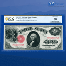 Fr.39 1917 $1 One Dollar "SAWHORSE REVERSE" Legal Tender Note, PCGS 50