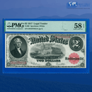 Fr.60 1917 $2 Two Dollars Bill "BRACELET REVERSE" Legal Tender Note, PMG 58 EPQ