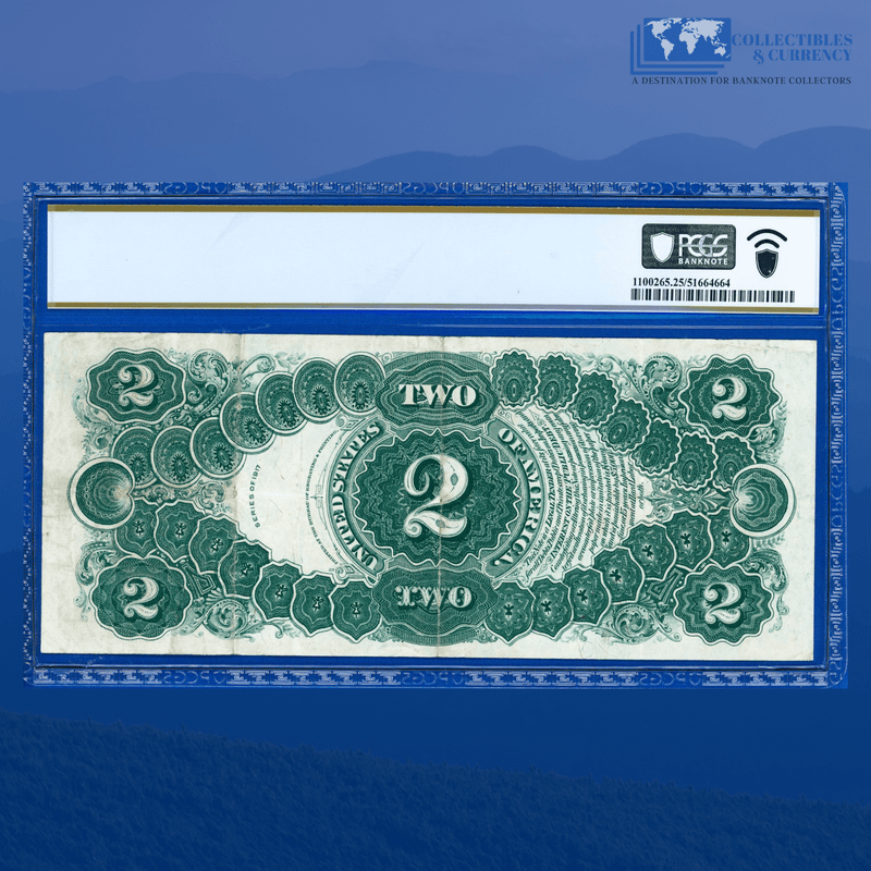 Fr.60 1917 $2 Two Dollars "BRACELET REVERSE" Legal Tender Note, PCGS 25