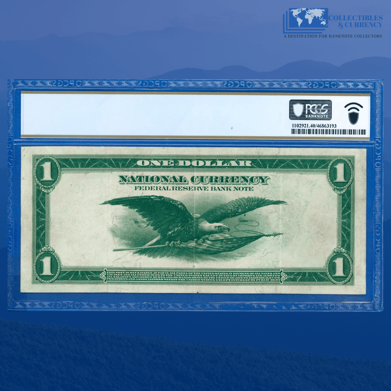 Fr.711 1918 $1 One Dollar FRBN New York "GREEN EAGLE", PCGS 40